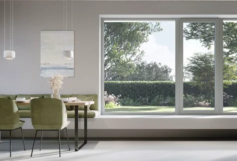 Aluminiumfenster mit Blick in den Garten