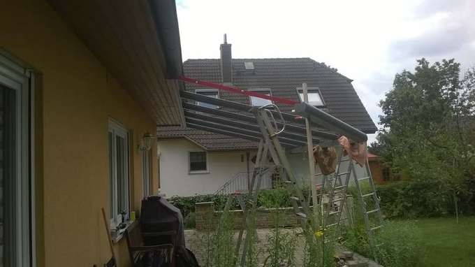 Dachkonstruktion im weiteren Bauabschnitt