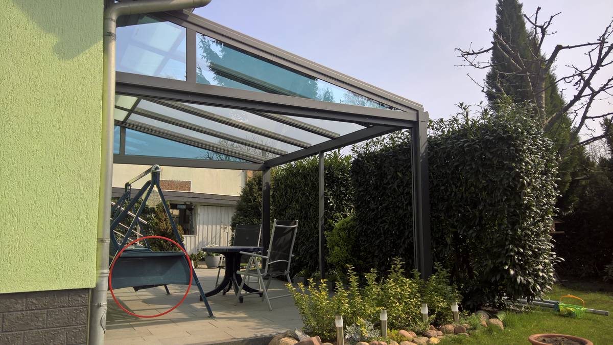 Karalus-Terrassendach mit Glas und Aluminium in 15831 Blankenfelde-Mahlow bei Berlin